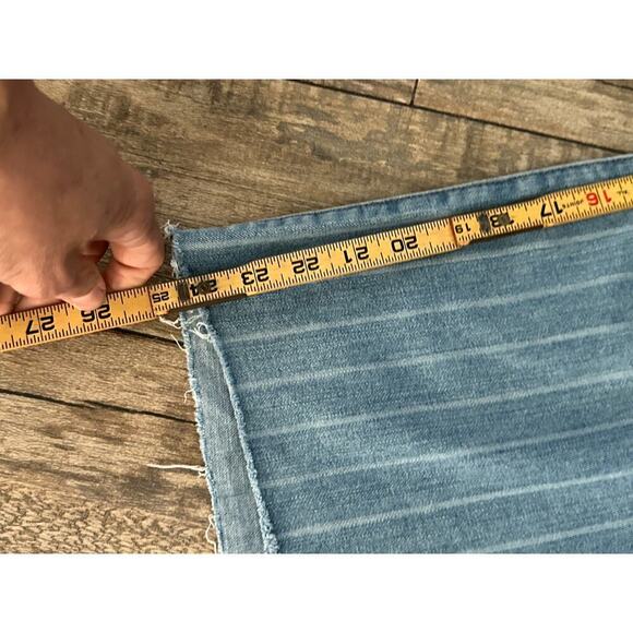 Sam Edelman Women's Blue Striped The Chelsea Wide Leg Crop Jeans Size 28 - Picture 6 of 7